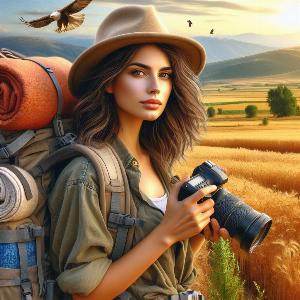 female backpacker on a hot summer day-5